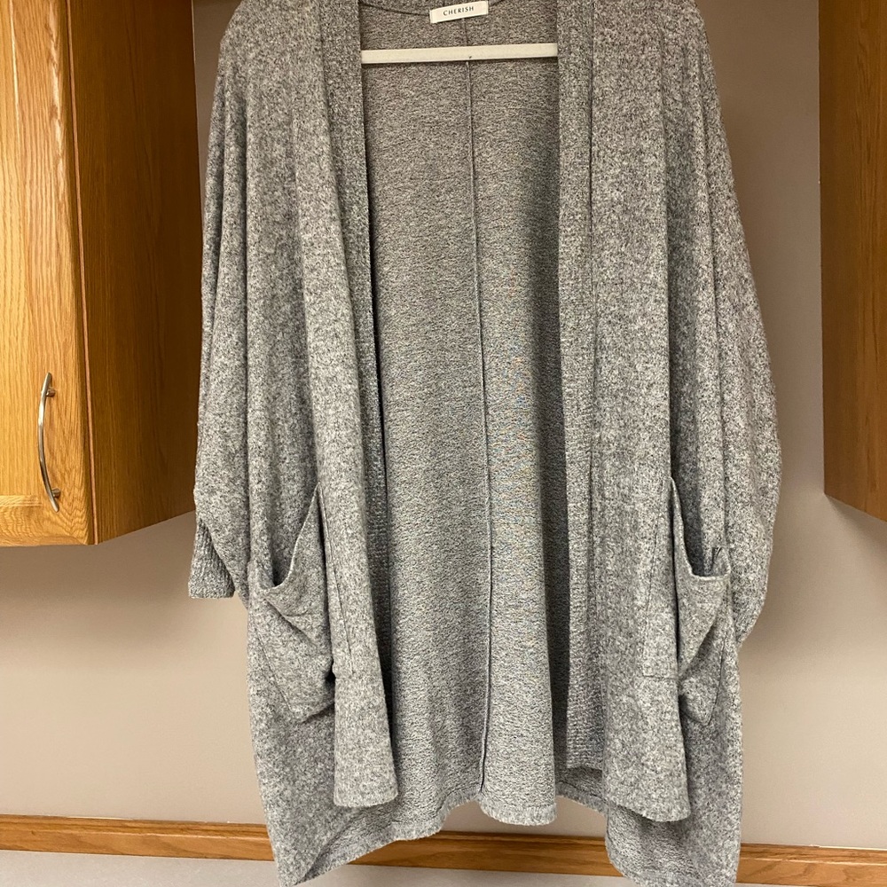 Flaunt Boutique Gray Speckled Cardigan - Picture 3 of 12